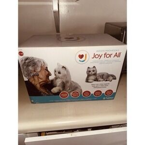JOY FOR ALL Grey Companion Pet Cat for Seniors Lifelike Animatronic Furry Toy